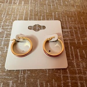 Set of 5 14k solid gold hoops - new never used $899